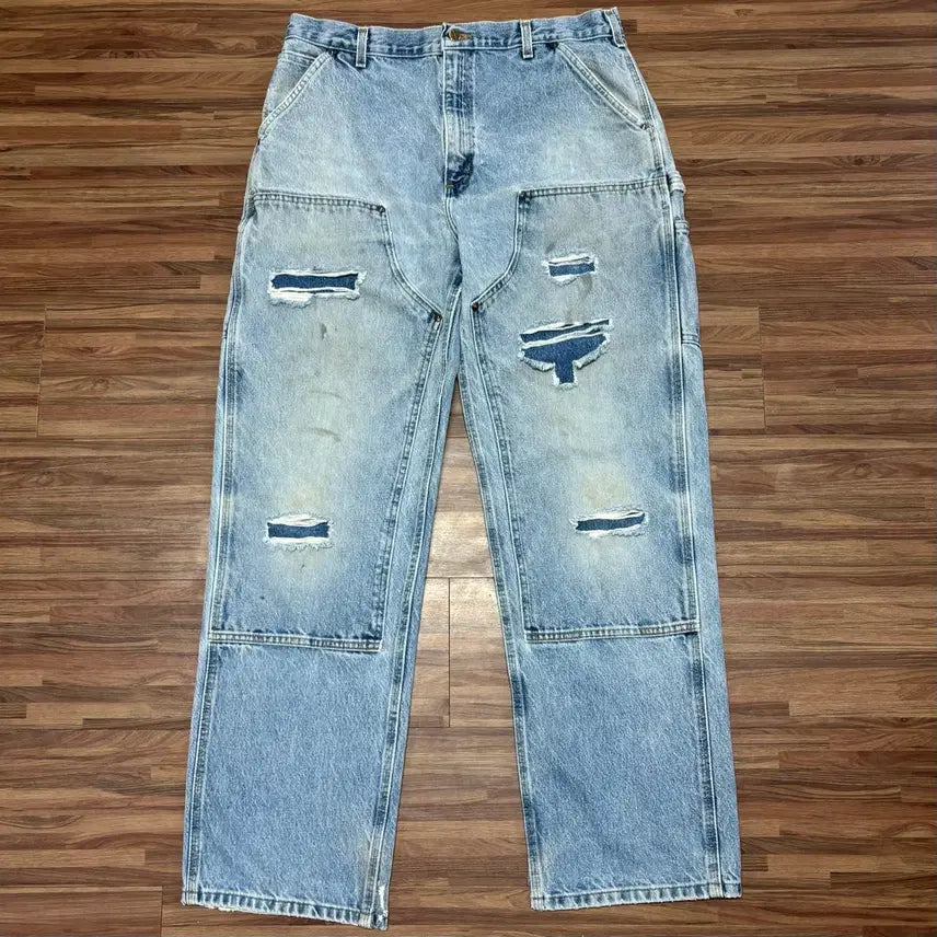 [BUNJANG] Carhartt B73 DST Double Knee Carpenter Work Pants / 칼하트 데님 더블니 b73 dst 카펜터 디스 페이딩 워크 팬츠 34