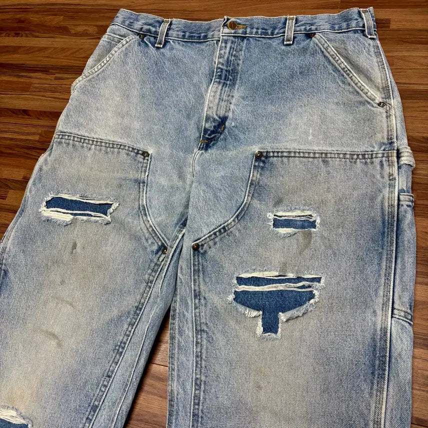 [BUNJANG] Carhartt B73 DST Double Knee Carpenter Work Pants / 칼하트 데님 더블니 b73 dst 카펜터 디스 페이딩 워크 팬츠 34