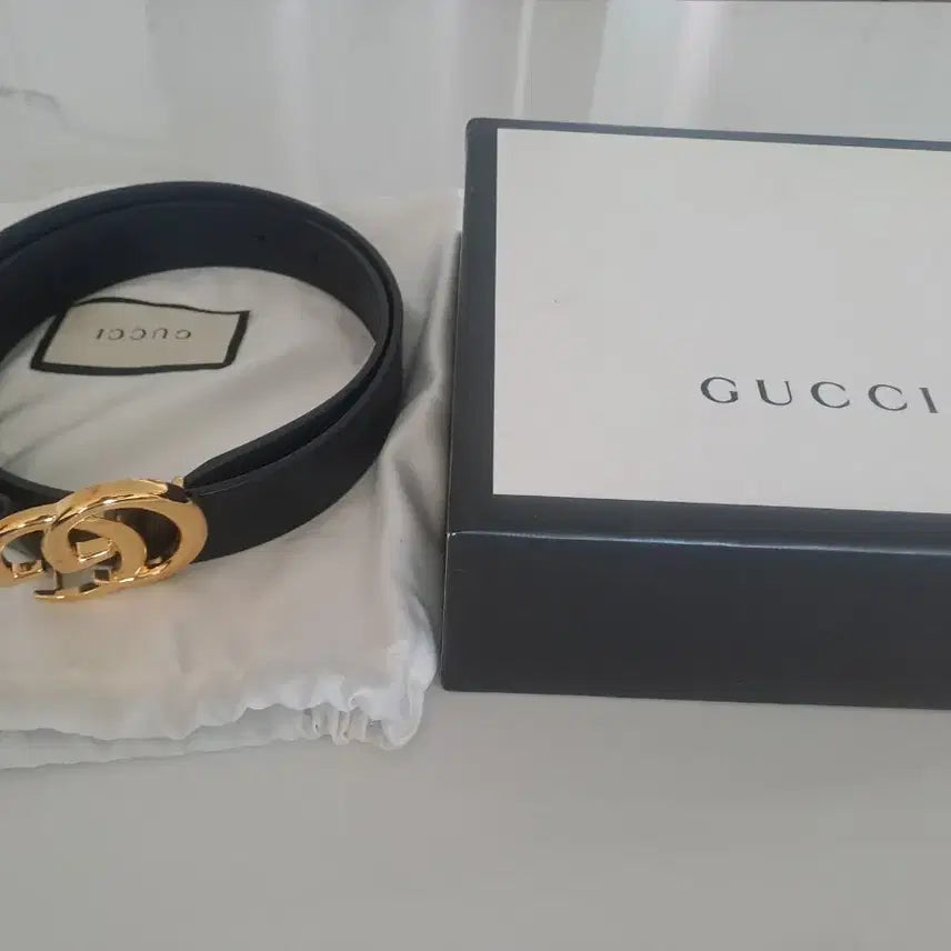 [BUNJANG] Gucci GG Marmont Belt Black Gold Hardware / 벨트