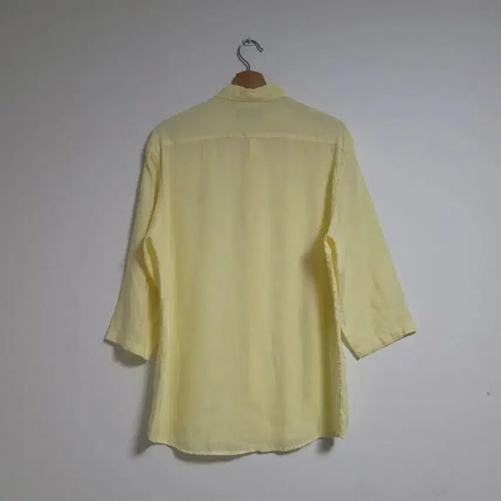 [BUNJANG] Hazzys Yellow 7-Sleeve Linen Shirt / (100) HAZZYS 헤지스 연노랑 7부 마 100 셔츠 남방