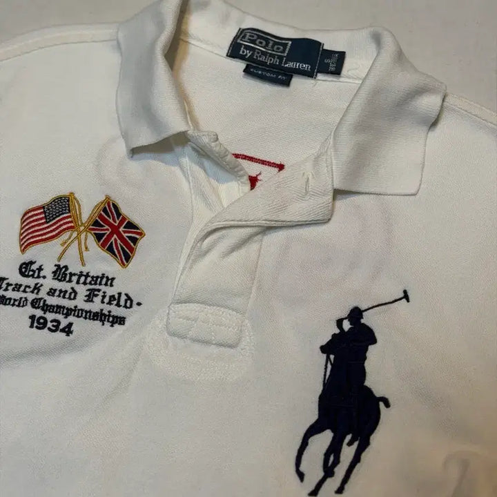 [BUNJANG] Polo Ralph Lauren Big Pony Britton T-Shirt White / 폴로 랄프로렌 빅포니 브리튼 백로고 카라티 화이트