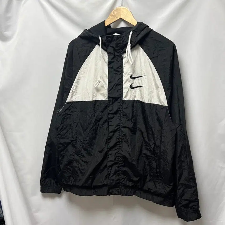 [BUNJANG] Nike Double Swoosh Black Woven Windbreaker Jacket M / [정품/M] 나이키 더블스우시 블랙 우븐 바람막이