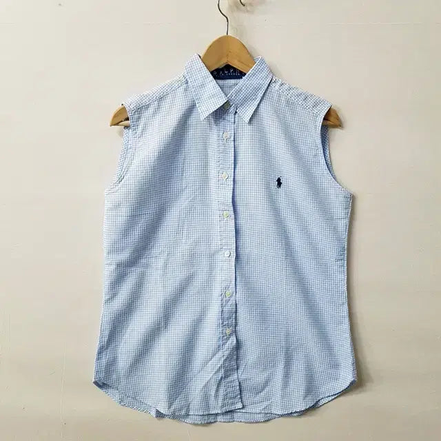 [BUNJANG] Ralph Lauren Sleeveless Check Shirt Blue / 랄프로렌 민소매 체크 셔츠 블루