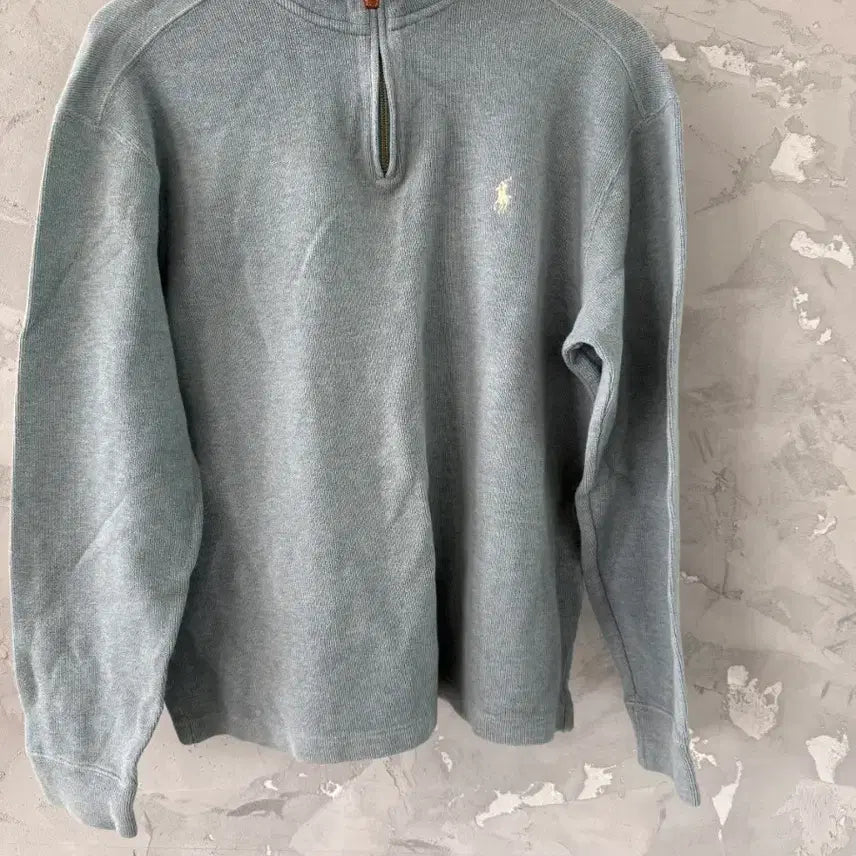 [BUNJANG] Polo Ralph Lauren Half-Zip Sweatshirt - Light Blue, M / 폴로 랄프로렌 하프집업 스웨트셔츠 하늘색m