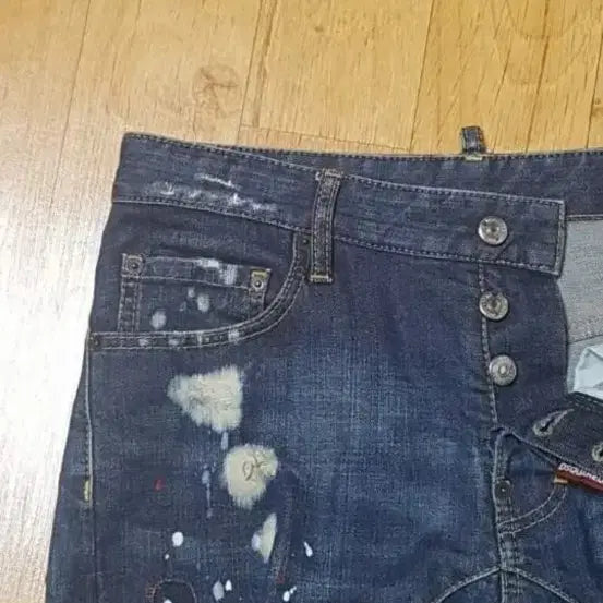 [BUNJANG] Dsquared2 Paint Splash Distressed Stretch Jeans / 이태리 수입정품최상)디스퀘어드2 페인트 스플래시 데미지 워싱 스판청바지