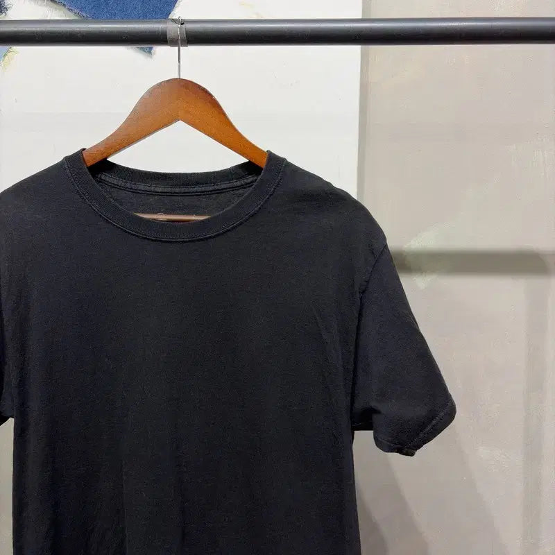 [BUNJANG] Champion Plain Black T-Shirt / (95) 챔피온 스트릿 캐주얼 무지 블랙 반팔 티
