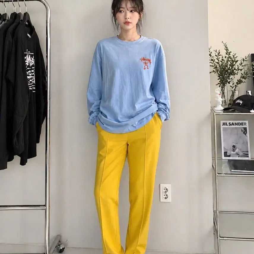 [BUNJANG] ZARA BASIC Yellow Slim Straight Fit Slacks Pants / ZARA BASIC 옐로우 슬랙스 팬츠