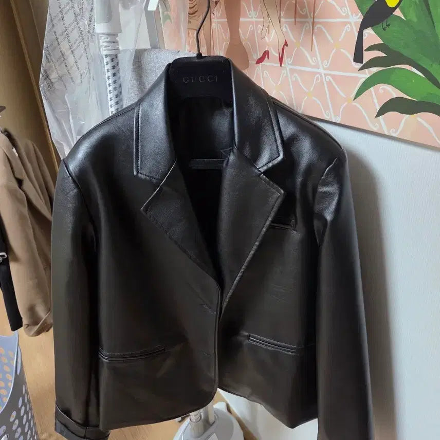 [BUNJANG] Black Leather Jacket / 블랙가죽자켓