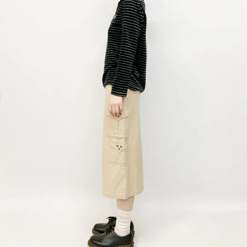 [BUNJANG] NEUF CENT NEUF Striped Stitch Detail Skirt / NEUF CENT NEUF 스커트
