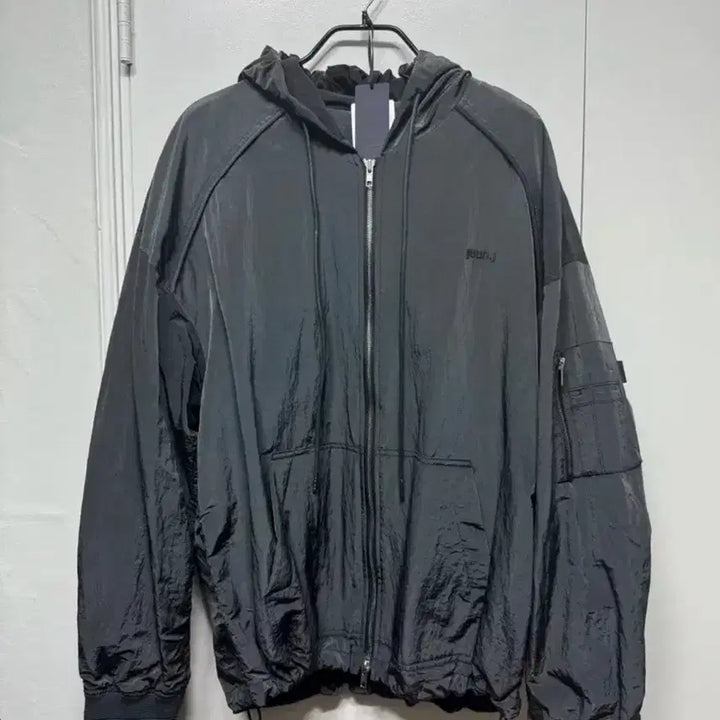 [BUNJANG] Junji Nylon MA-1 Hooded Zip-Up Grey / (새상품급)준지 나일론 MA-1 후드집업 그레이