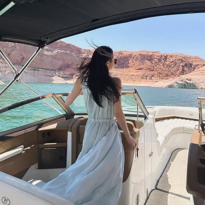 [BUNJANG] The Lourant Athena Dress (Aqua Glass) / 더로랑 아테네 드레스(아쿠아글래스)
