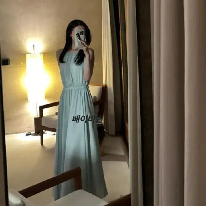 [BUNJANG] The Lourant Athena Dress (Aqua Glass) / 더로랑 아테네 드레스(아쿠아글래스)