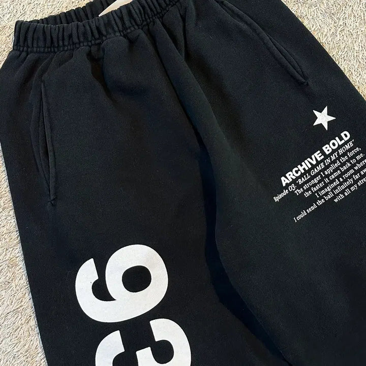 [BUNJANG] Archive Bold 939 Logo Sweatpants Black L / [L] 아카이브 볼드 ARCHIVE BOLD 939 LOGO 스웻 팬츠