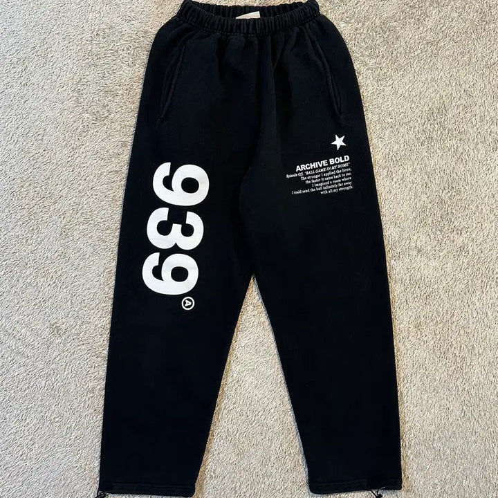 [BUNJANG] Archive Bold 939 Logo Sweatpants Black L / [L] 아카이브 볼드 ARCHIVE BOLD 939 LOGO 스웻 팬츠