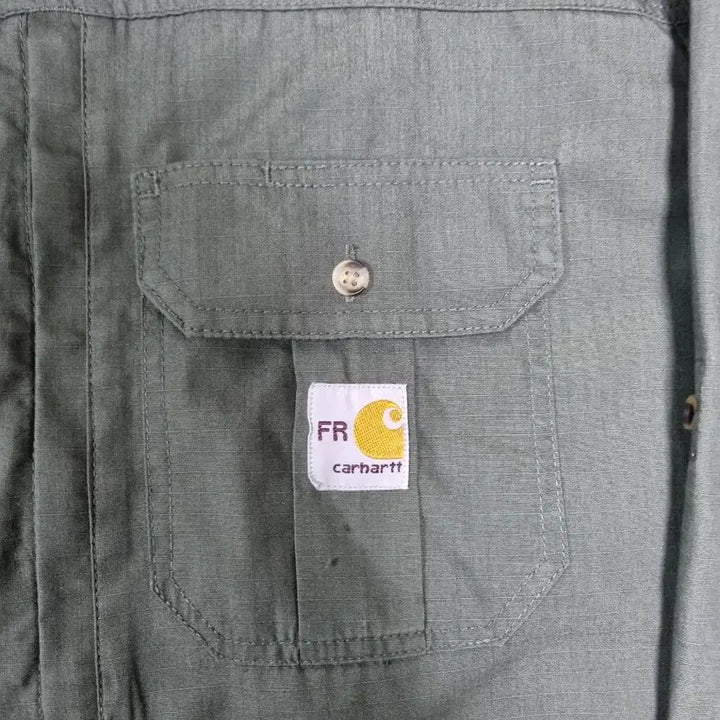 [BUNJANG] Carhartt FR Epaulet Khaki Work Shirt XXL / 칼하트FR 투포켓 견장 카키 워크셔츠 XXL