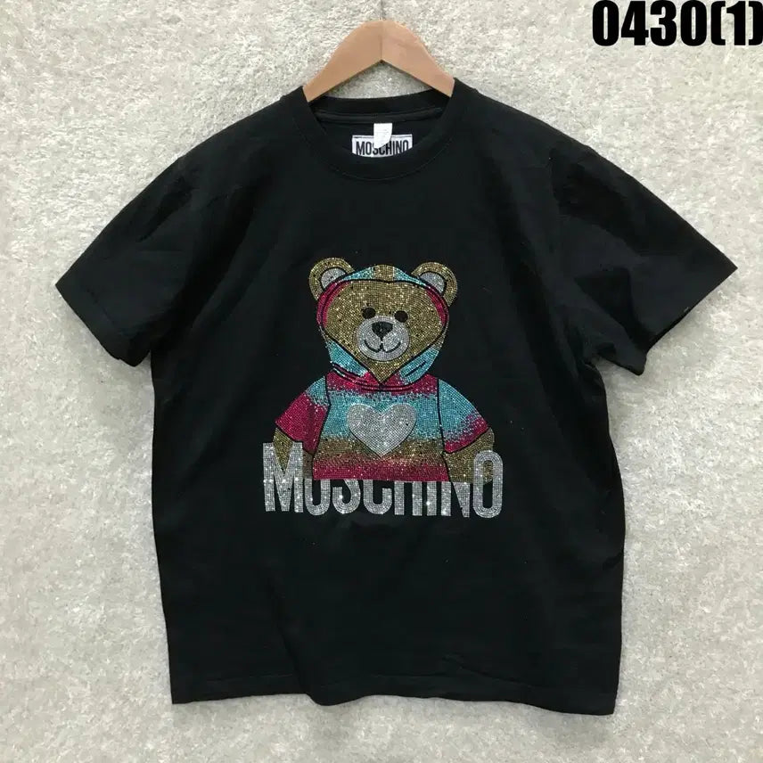 [BUNJANG] Moschino Teddy Bear Short Sleeve T-Shirt Black 2XL / 모스키노 테디베어 블랙 반팔 티셔츠 2XL