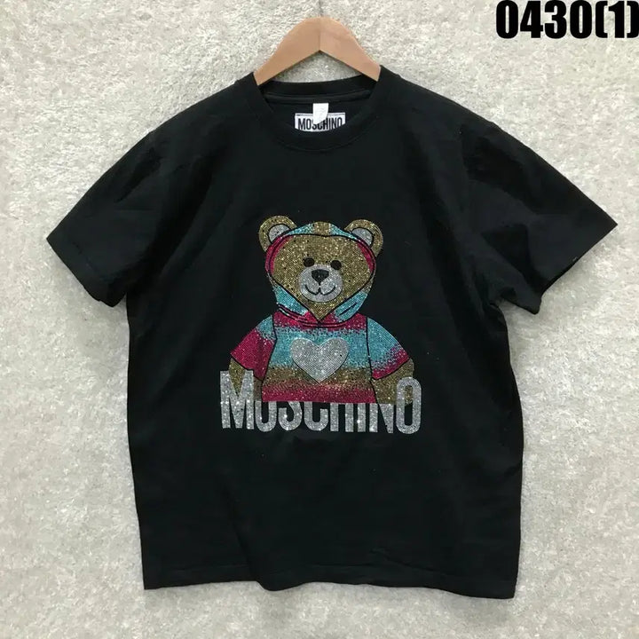 [BUNJANG] Moschino Teddy Bear Short Sleeve T-Shirt Black 2XL / 모스키노 테디베어 블랙 반팔 티셔츠 2XL