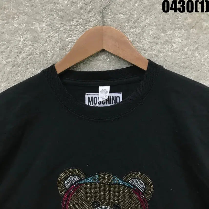 [BUNJANG] Moschino Teddy Bear Short Sleeve T-Shirt Black 2XL / 모스키노 테디베어 블랙 반팔 티셔츠 2XL