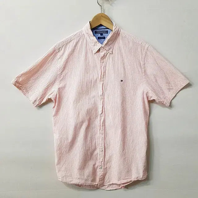 [BUNJANG] Tommy Hilfiger Striped Shirt Red L / TOMMY HILFIGER 타미힐피거 스트라이프 셔츠 레드