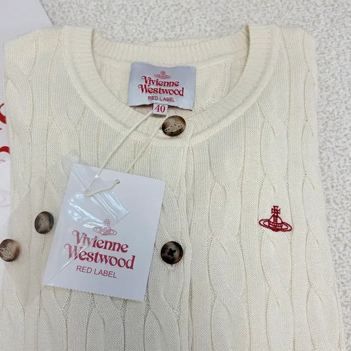 [BUNJANG] Vivienne Westwood Cable Knit Cardigan Ivory Size 40 / 비비안웨스트우드 케이블 아이보리 가디건 40사이즈