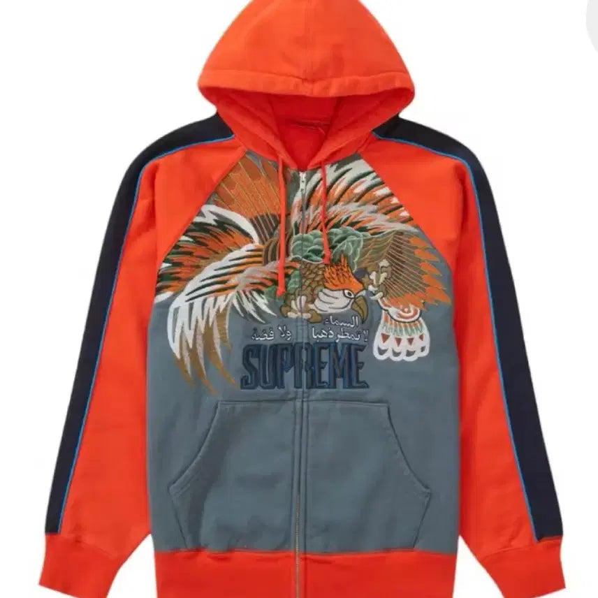 [BUNJANG] Supreme 23SS Falcon Zip-Up Hoodie Orange L / 슈프림 23SS 팔콘 후드집업 오렌지 L