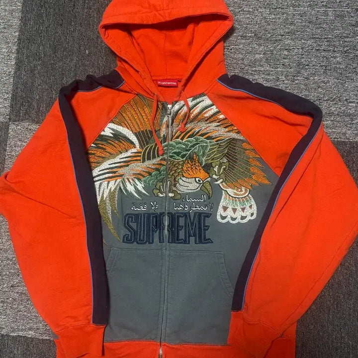 [BUNJANG] Supreme 23SS Falcon Zip-Up Hoodie Orange L / 슈프림 23SS 팔콘 후드집업 오렌지 L