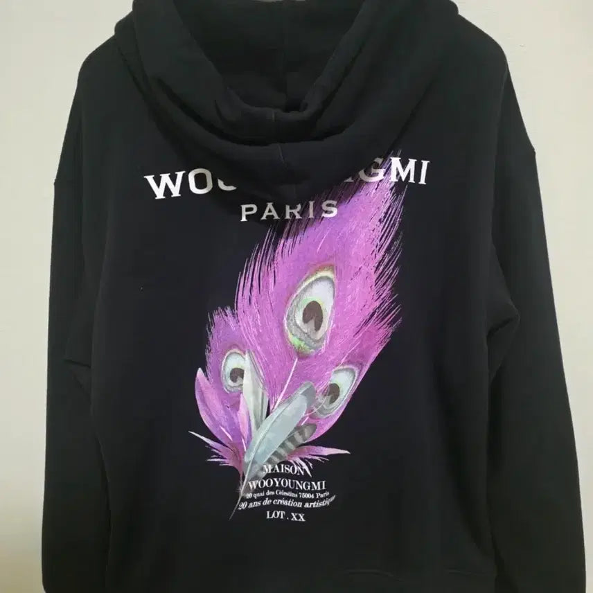 [BUNJANG] Wooyoungmi Feather Print Hoodie Size 48 / 우영미 깃털 후드티 48사이즈