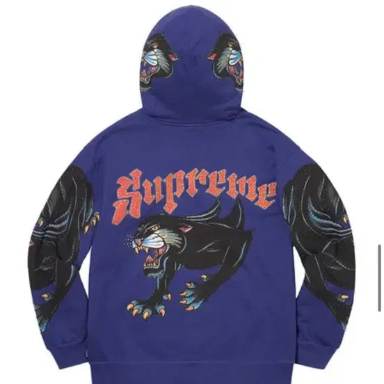 [BUNJANG] Supreme 21SS Panther Hoodie Washed Navy M / 슈프림 21SS 팬서 후드집업 워시드네이비 M