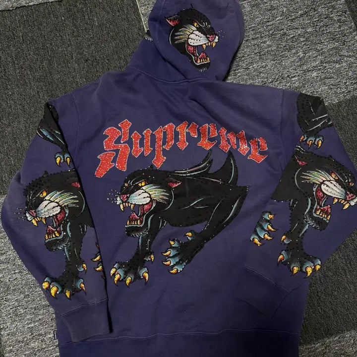 [BUNJANG] Supreme 21SS Panther Hoodie Washed Navy M / 슈프림 21SS 팬서 후드집업 워시드네이비 M