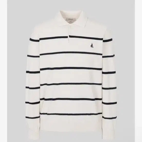 [BUNJANG] Beanpole Striped Collar Knit Ivory L / [김선호 착용] 빈폴 스트라이프 칼라넥 니트 아이보리 L