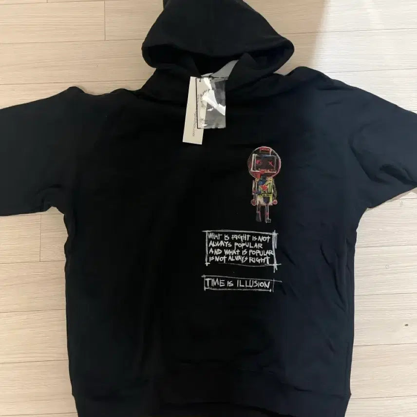 [BUNJANG] Mariage de Vivien Black Printing Hoodie / 마리아쥬드비엔 블랙 프린팅 후드티