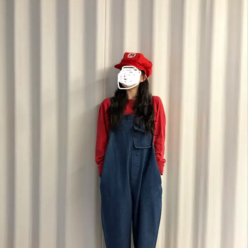 [BUNJANG] Mario Farmer Graduation Photo Costume Rental Set / [최저가]마리오 졸업사진대여 농부 졸사대여