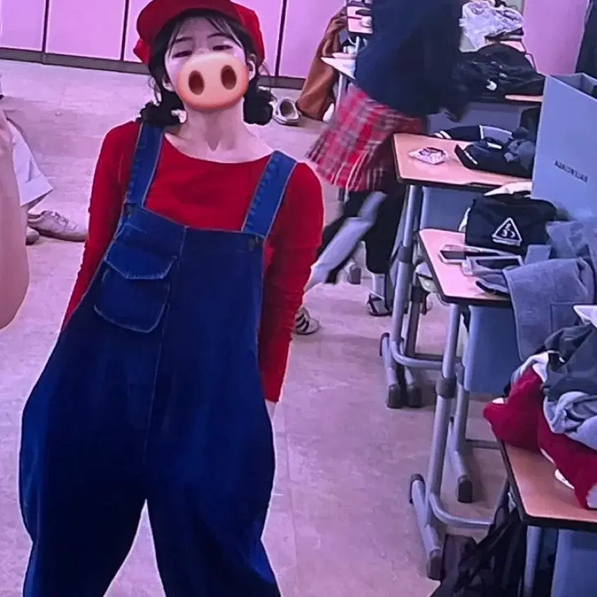 [BUNJANG] Mario Farmer Graduation Photo Costume Rental Set / [최저가]마리오 졸업사진대여 농부 졸사대여