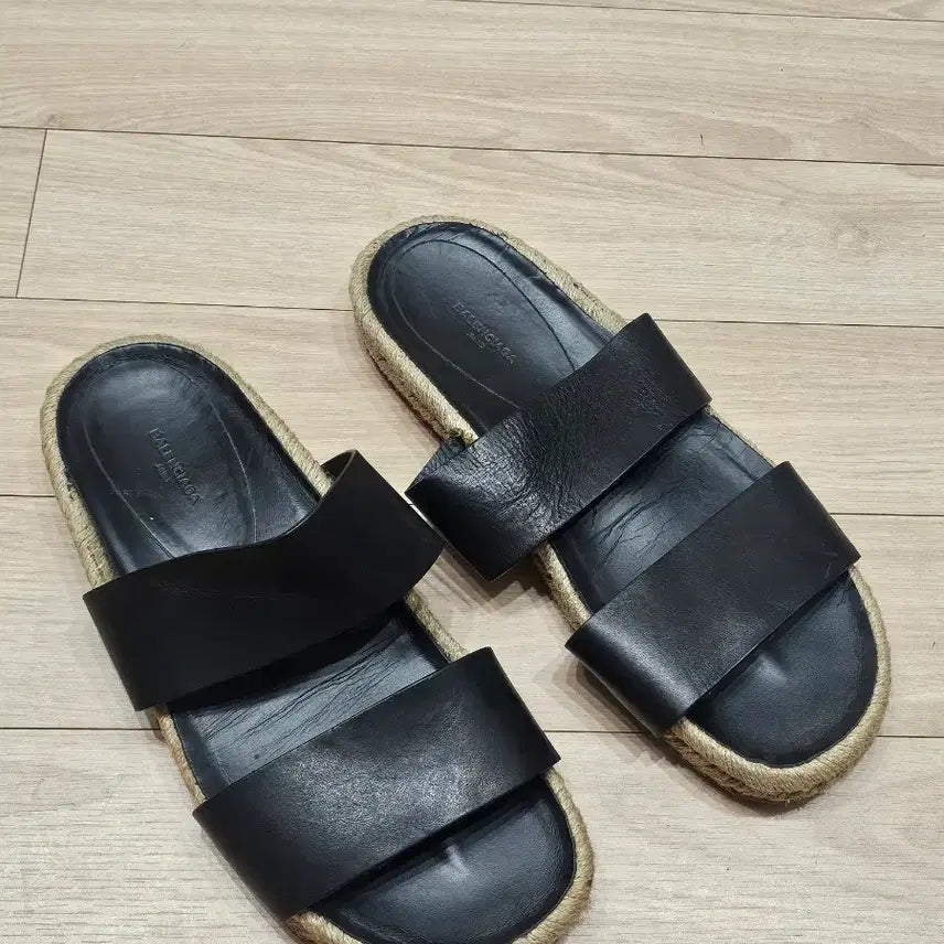 [BUNJANG] Balenciaga Leather Strap Black Sandals Size 42 / [정품] 발렌시아가 레더 스트랩 블랙 샌들 42