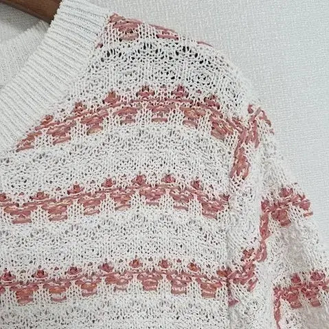[BUNJANG] Lanvin 2021 Round Knit Sweater White Red / 21년 랑방 니트