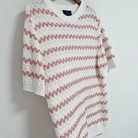 [BUNJANG] Lanvin 2021 Round Knit Sweater White Red / 21년 랑방 니트
