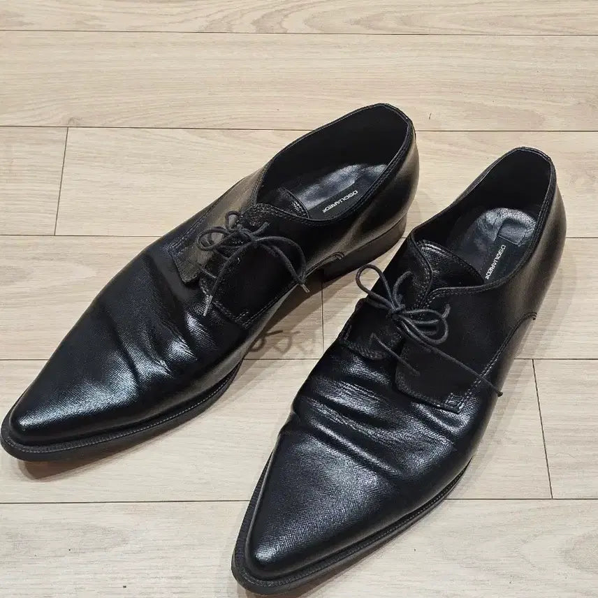 [BUNJANG] Dsquared2 Black Leather Straight Derby Shoes (Size 42) / [정품] 디스퀘어드 디퀘 블랙 레더 스트레이트 더비 슈즈 42