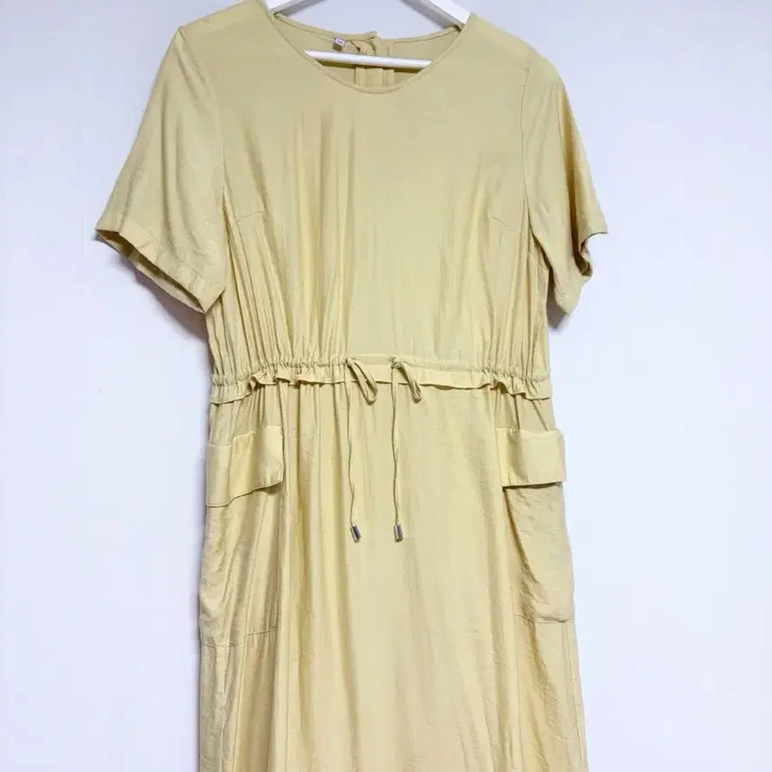 [BUNJANG] BREAL Viscose Yellow String Long Dress / 브리엘 비스코스 옐로우 스트링 롱원피스