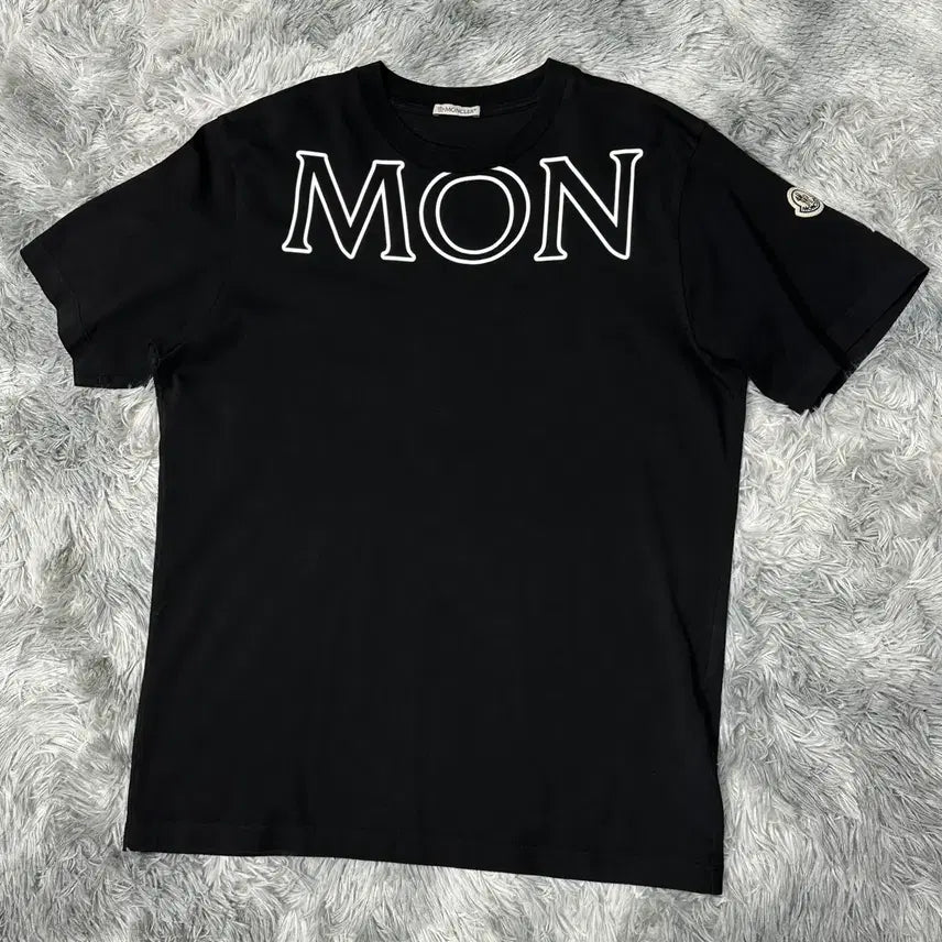 [BUNJANG] Moncler Big Logo Black Short Sleeve T-Shirt / 몽클레어 빅로고 블랙 반팔