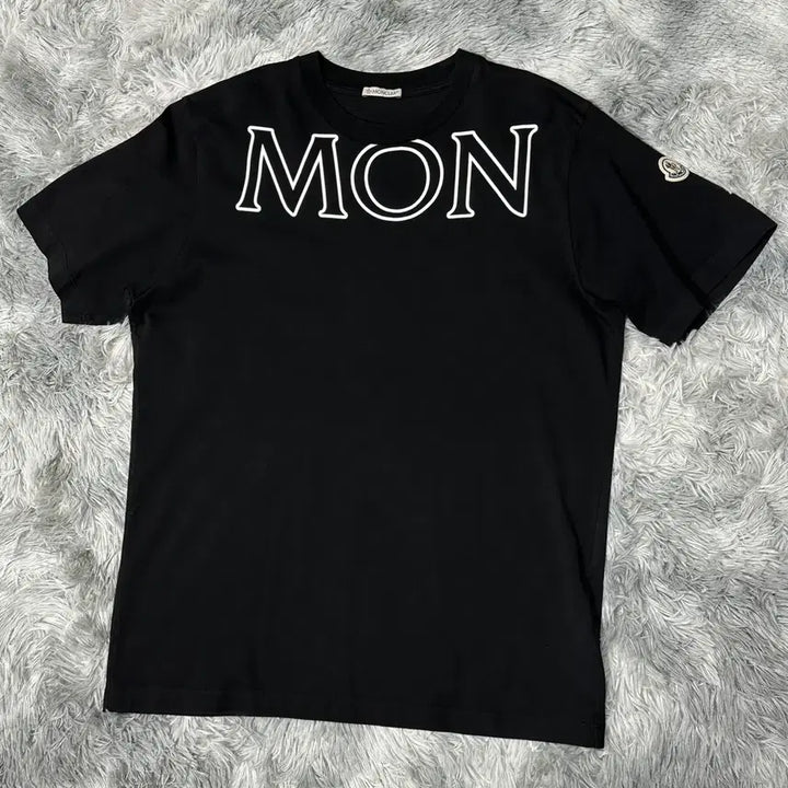 [BUNJANG] Moncler Big Logo Black Short Sleeve T-Shirt / 몽클레어 빅로고 블랙 반팔
