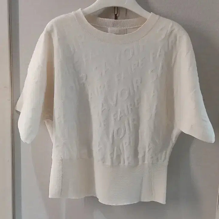 [BUNJANG] SJSJ Short Sleeve Knit Top - Ivory / 한섬 SJSJ 반팔 니트