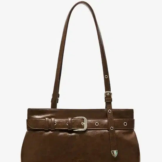 [BUNJANG] VVV Buckle Strap Shoulder Bag Brown / 브이브이브이 버클 스트랩 숄더백 브라운