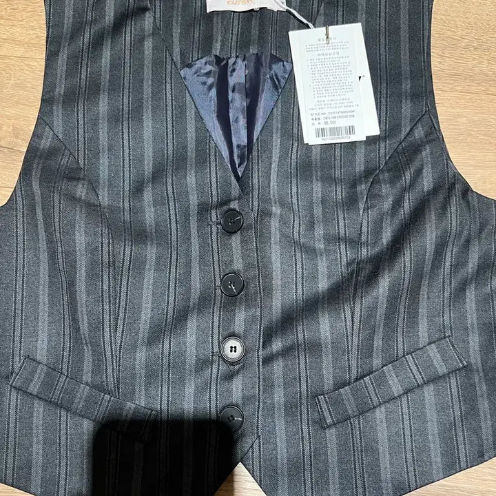 [BUNJANG] Curity Grey Stripe Vest M / 새상품)큐리티 회색 스트라이프 조끼 M