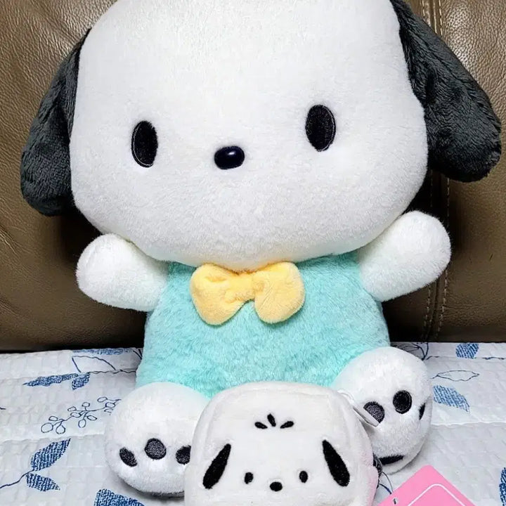 [BUNJANG] Sanrio Pochacco 25cm Plush + Pouch Keychain Set / 산리오 포차코 25cm인형 (민트)+포차코 파우치 키링(새상품)