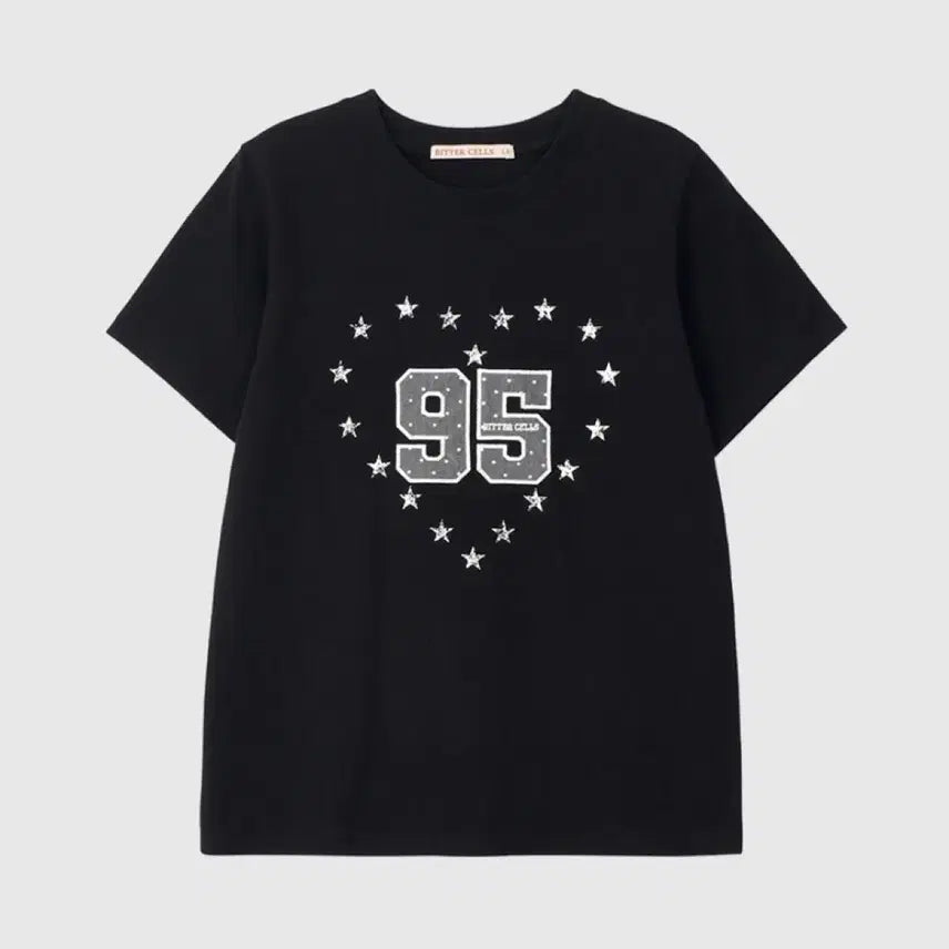 [BUNJANG] Bittercells Queenie Star Tee Black Cropped T-Shirt / 비터셀즈 퀴니 스타 티 블랙 크롭 반팔티