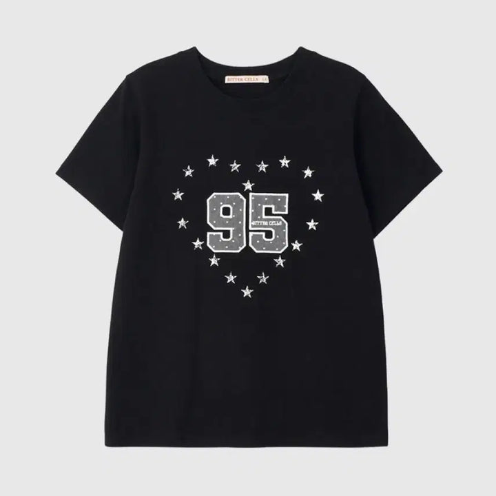 [BUNJANG] Bittercells Queenie Star Tee Black Cropped T-Shirt / 비터셀즈 퀴니 스타 티 블랙 크롭 반팔티