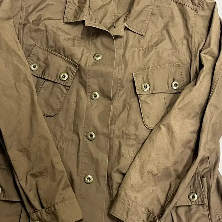 [BUNJANG] The Rescue Khaki Linen Fatigue Jacket XL / 더레스큐 카키 린넨 퍼티그자켓 XL