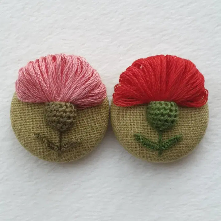 [BUNJANG] French Embroidery Carnation Brooch / 시들지 않는 꽃, 프랑스자수 카네이션 브로치_개당