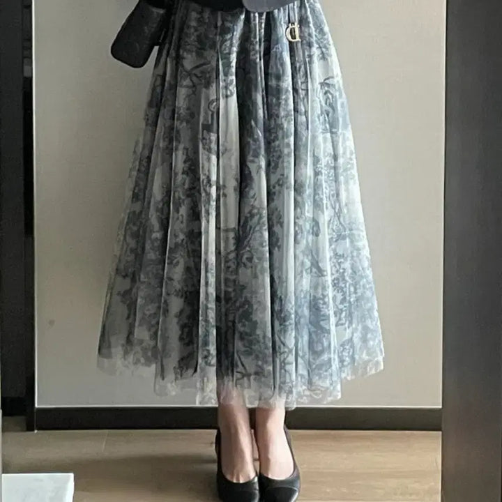 [BUNJANG] TWALL Dyeing Long Flare Sheer Skirt / 무배&amp;택포