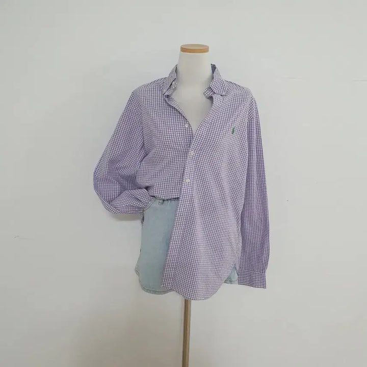 [BUNJANG] Polo Ralph Lauren Pastel Purple Check Shirt / No.26043006 폴로 랄프로렌 체크 셔츠 파스텔퍼플